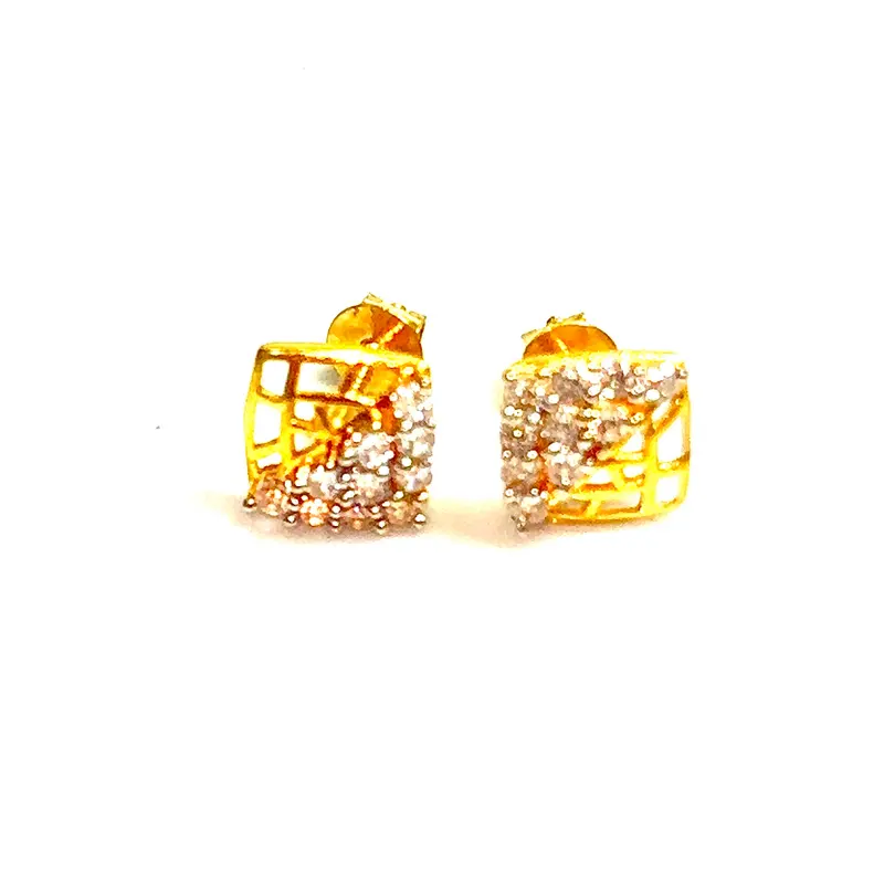 Square Earrings - 18 carat gold