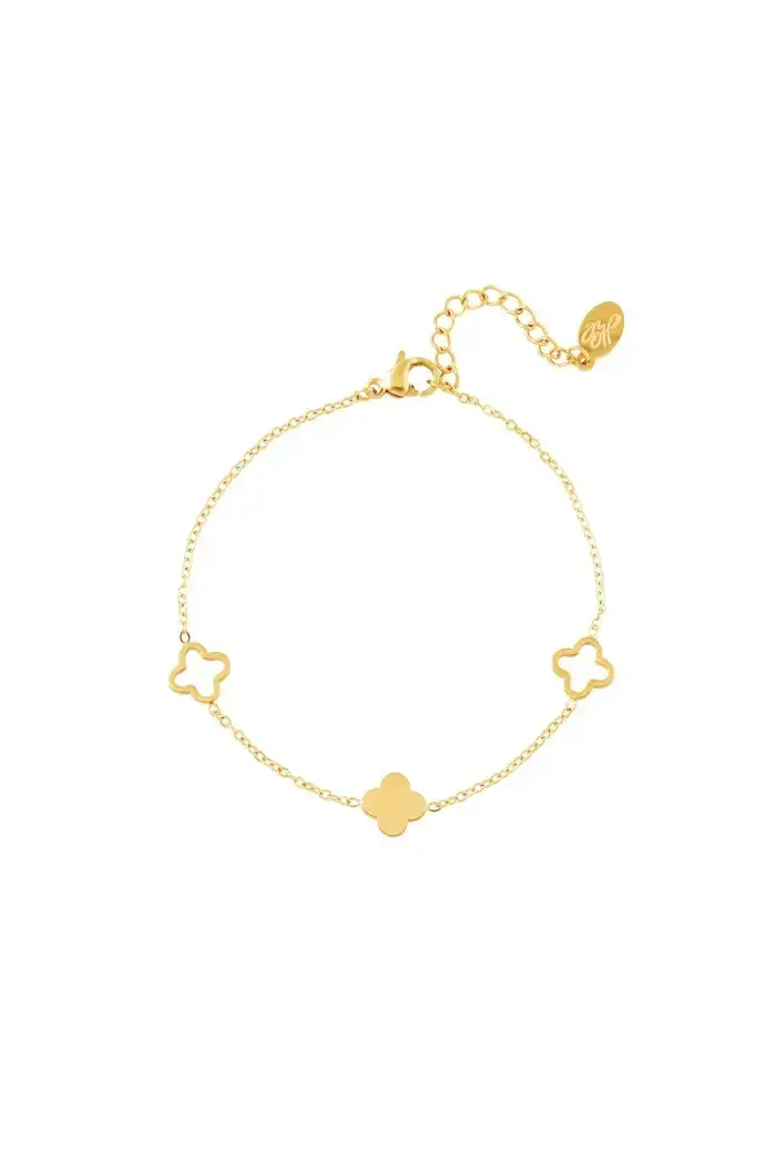 Stainless Steel Armband Open Clover