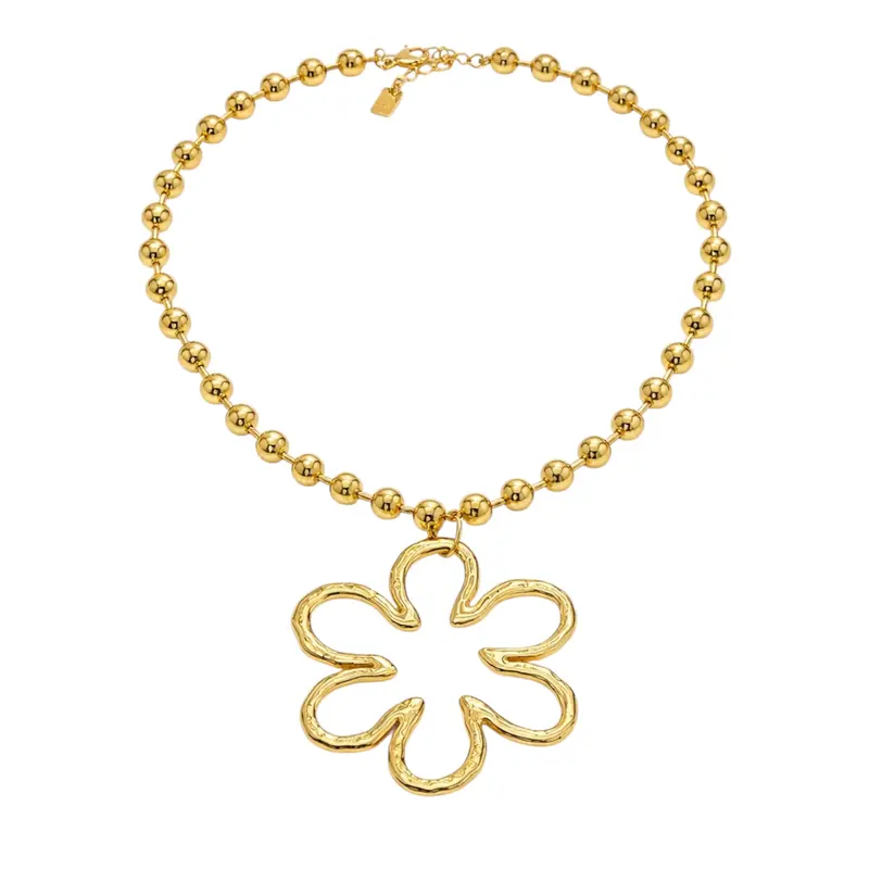 Statement flower beads ketting