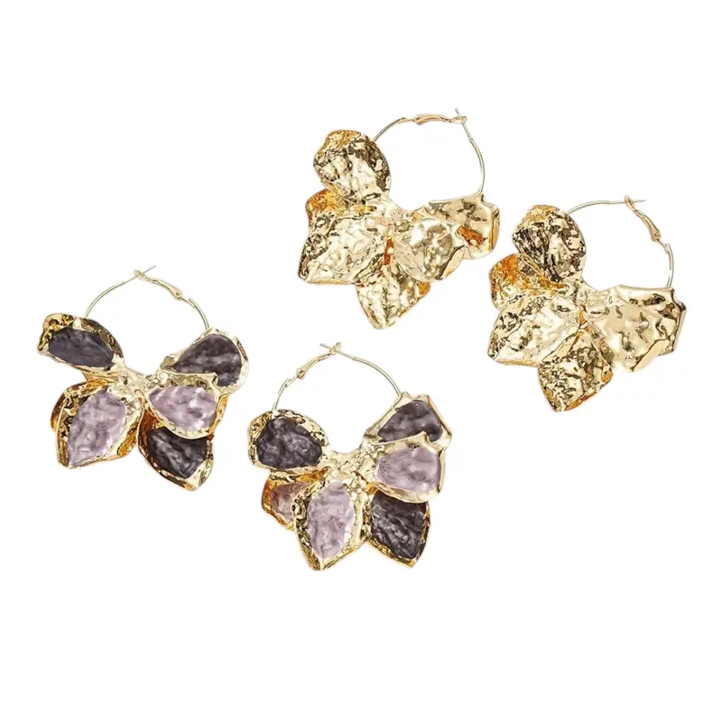 Statement flowery hoops oorbellen