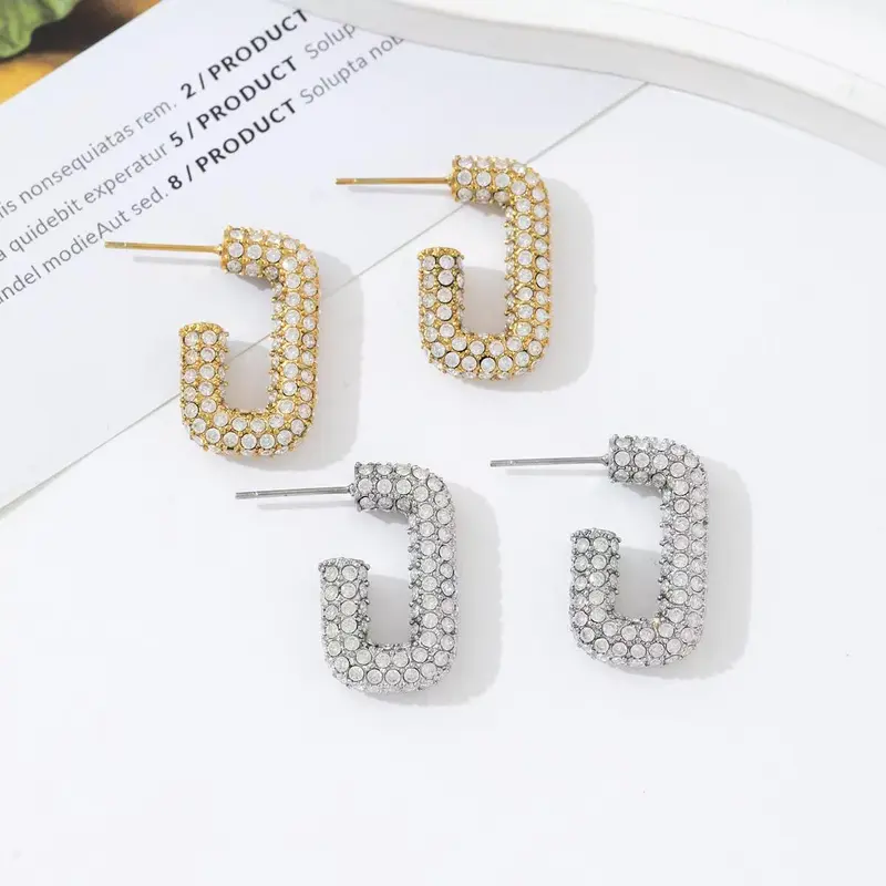 Strassy square strass oorbellen