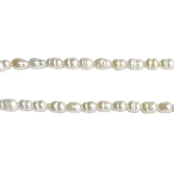 Streng witte parels 18cm