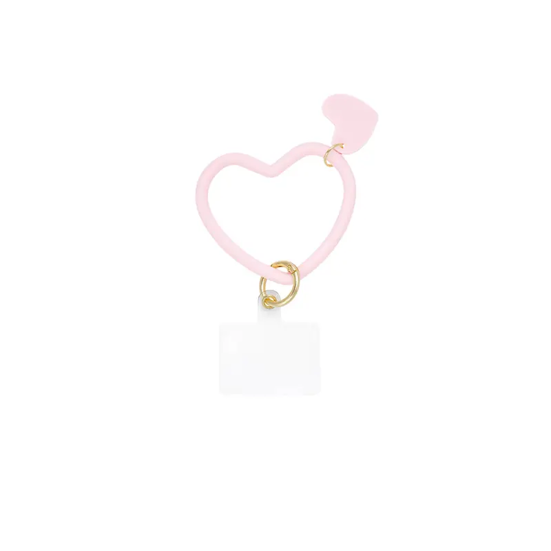 Telefoonkoord dubbel hart roze