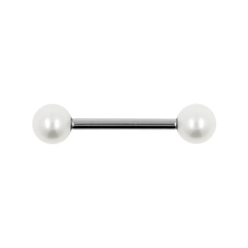 Titanium Barbell Met Zoetwater Parels