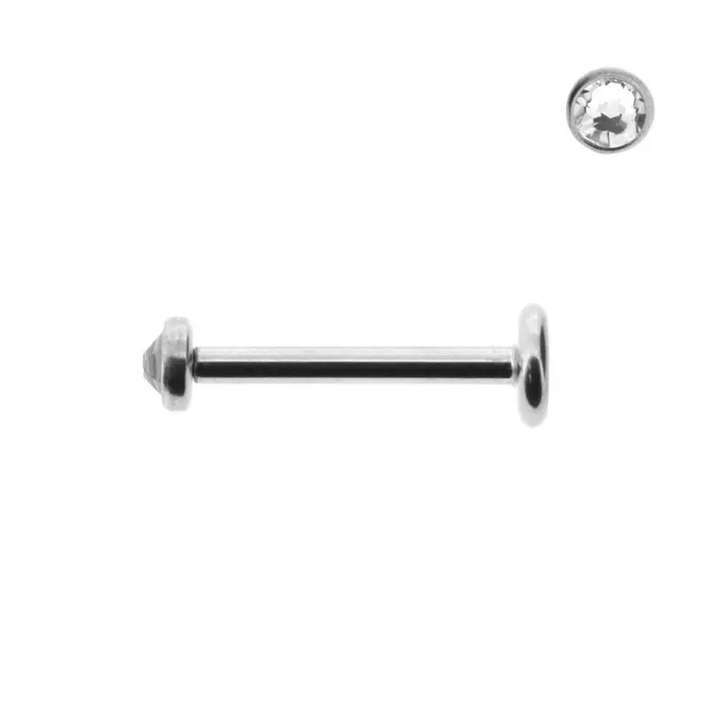 Titanium Labret & Jewelled Disc Clear