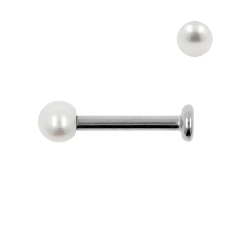 Titanium Labret Met Zoetwater Parel