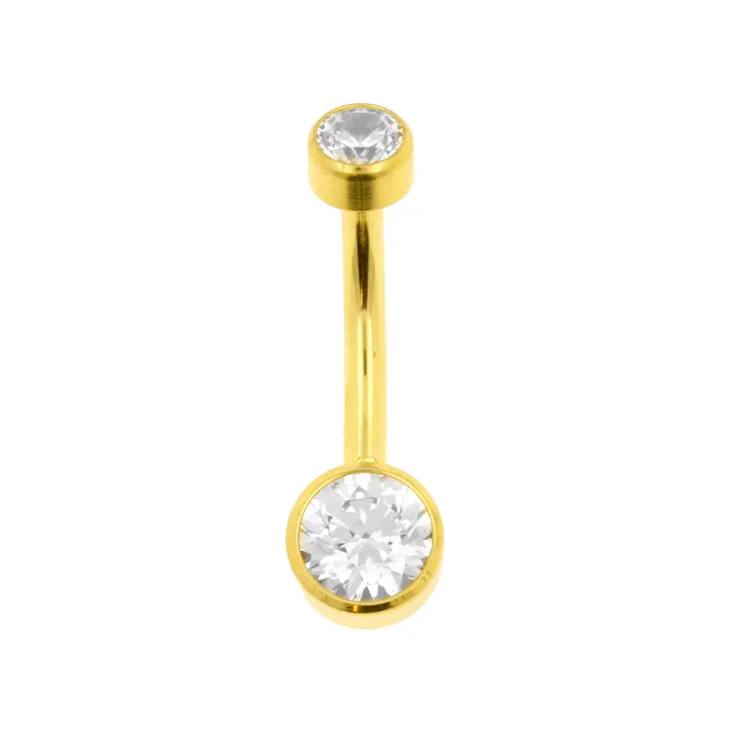 Titanium Navelpiercing Met Zirkonia Clear