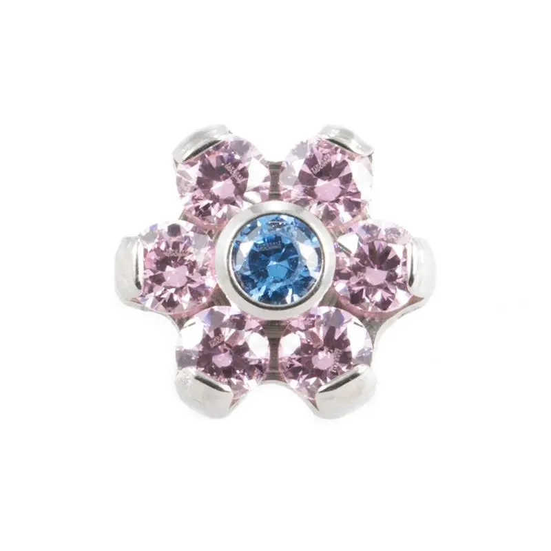 Titanium Zirkonia Bloem Pink / Blue