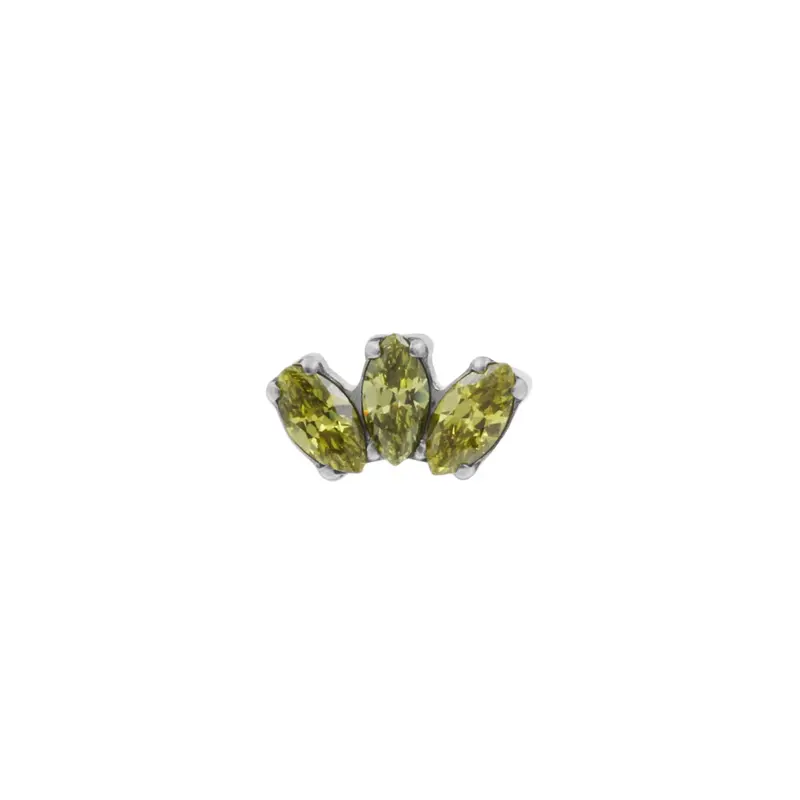 Titanium Zirkonia Cluster Top - Moss Green
