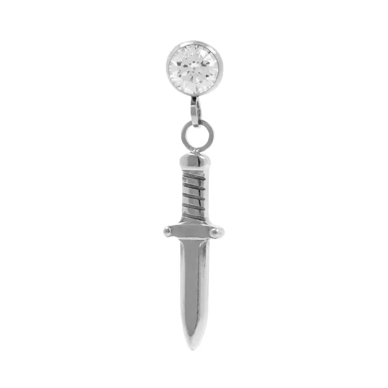Titanium Zirkonia Dolk Hanger - Zilver