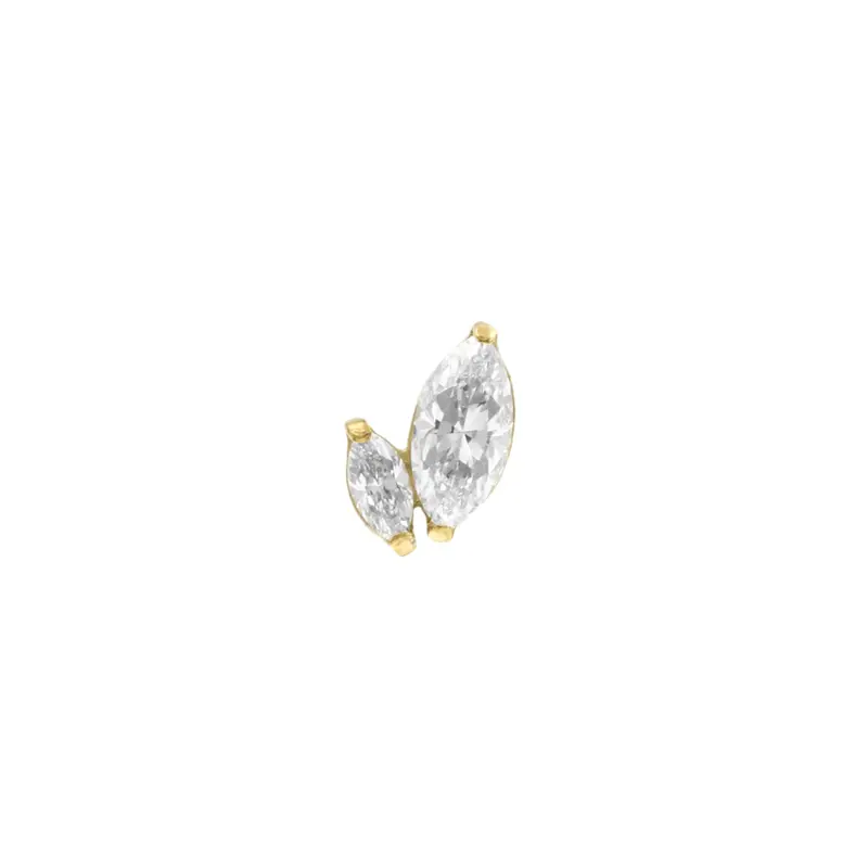Titanium Zirkonia Marquise Cluster Left - Goud