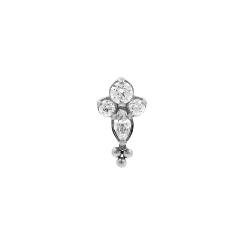 Titanium Zirkonia Ornamental Cluster - Zilver