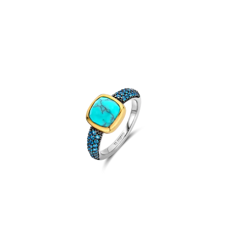Turqoise Zirkonia Cushion Ring