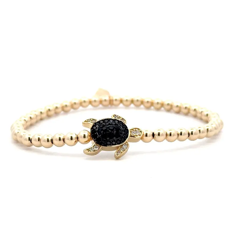 Turtle cc black 4mm gold coloured
