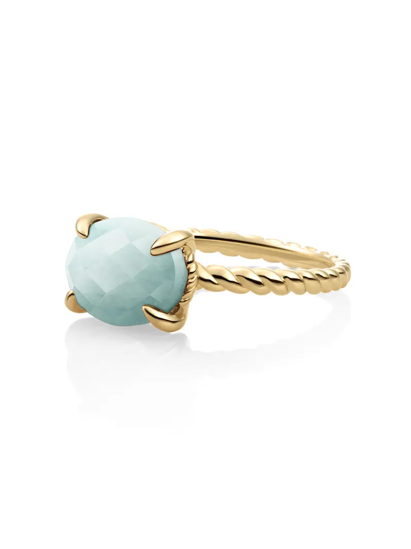 Twist Ring Amazonite 9K Goud