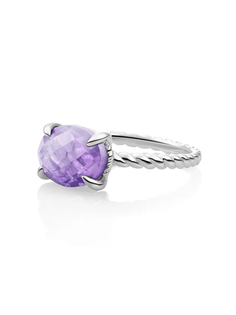 Twist Ring Amethyst Zilver