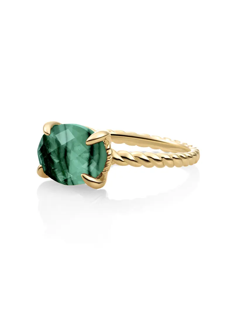 Twist Ring Malachite 9K Goud