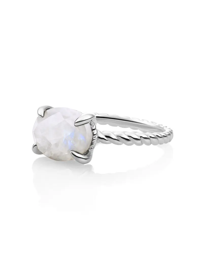 Twist Ring Moonstone Zilver