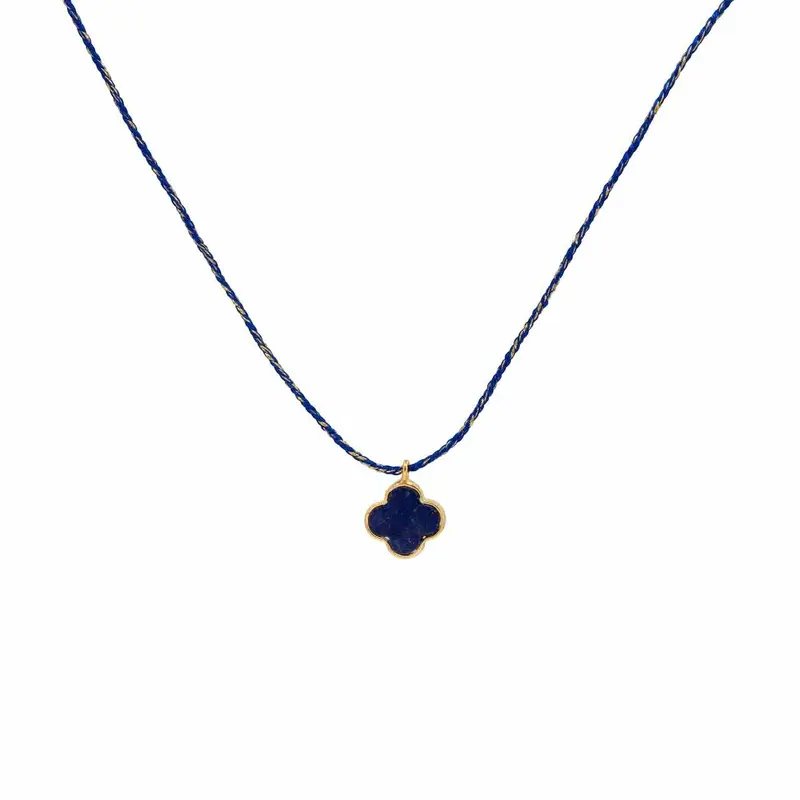 une a une ketting bloom trefle lapis