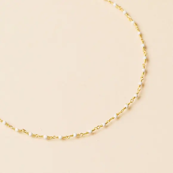 une a une ketting inde agaat blanc