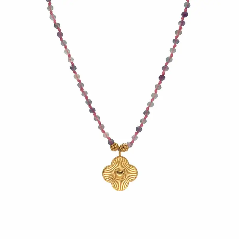 une a une ketting jaya charm multi fluorite