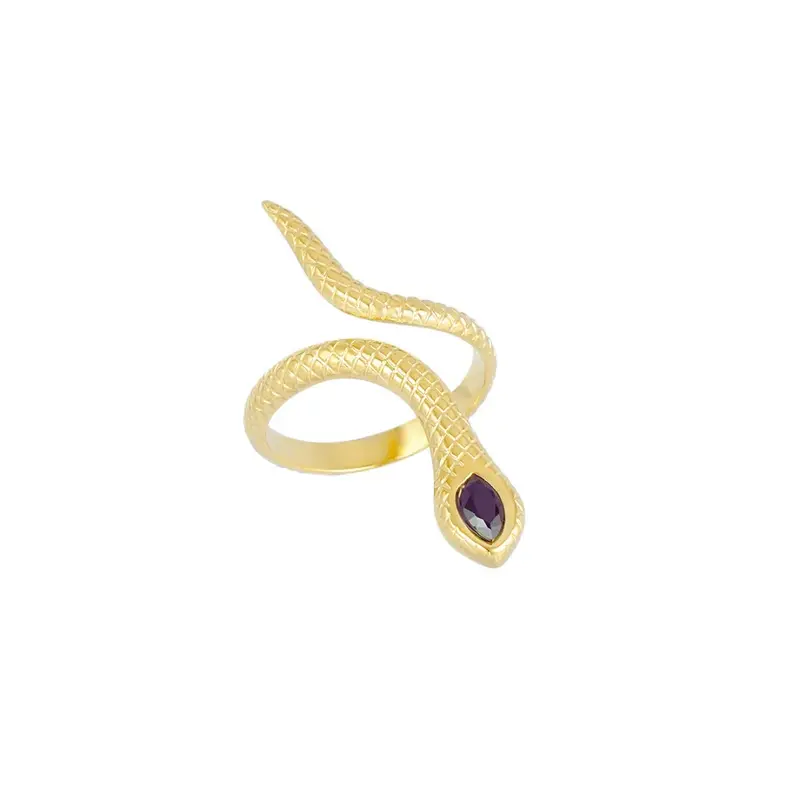 Verstelbare ring goud met slang