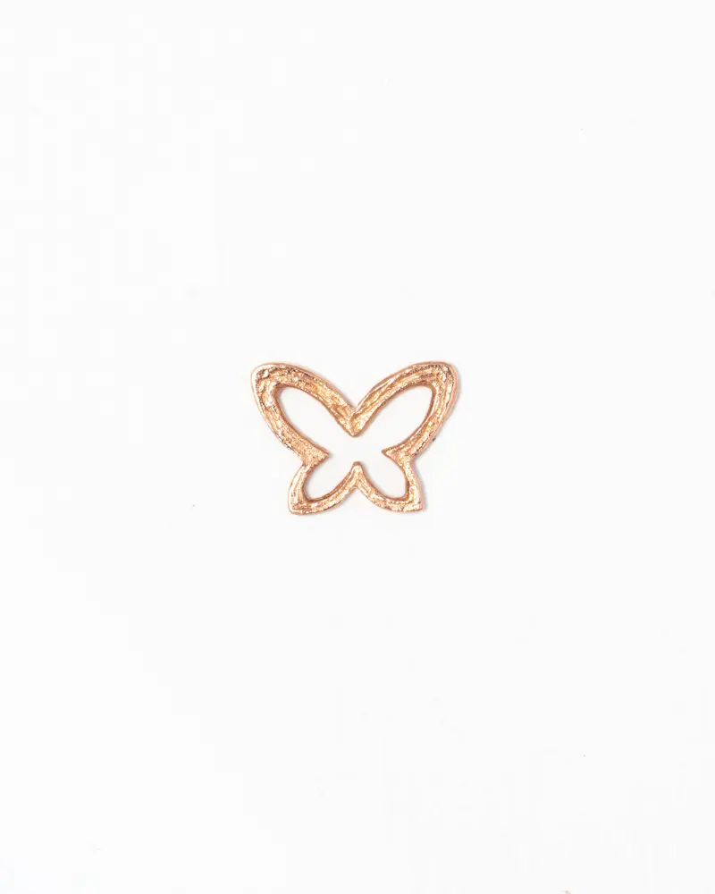Vlinder charm in roodgoud