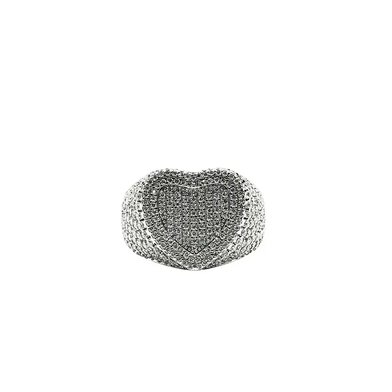 VVS Moissanite 3D Heart Ring - Silver 925