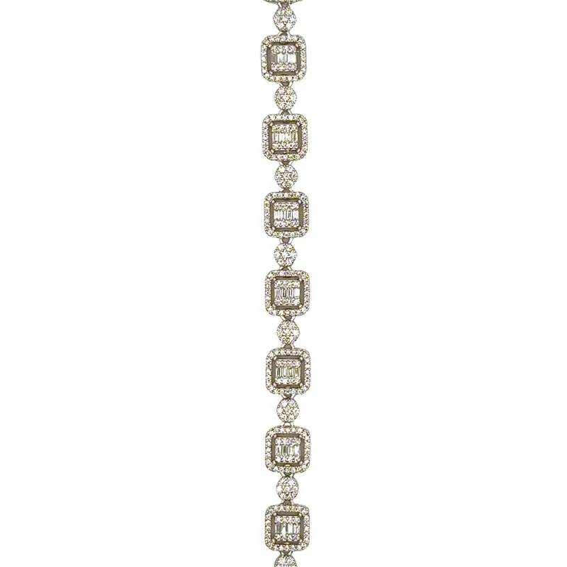 VVS Moissanite Iced Cube Bracelet - Silver 925