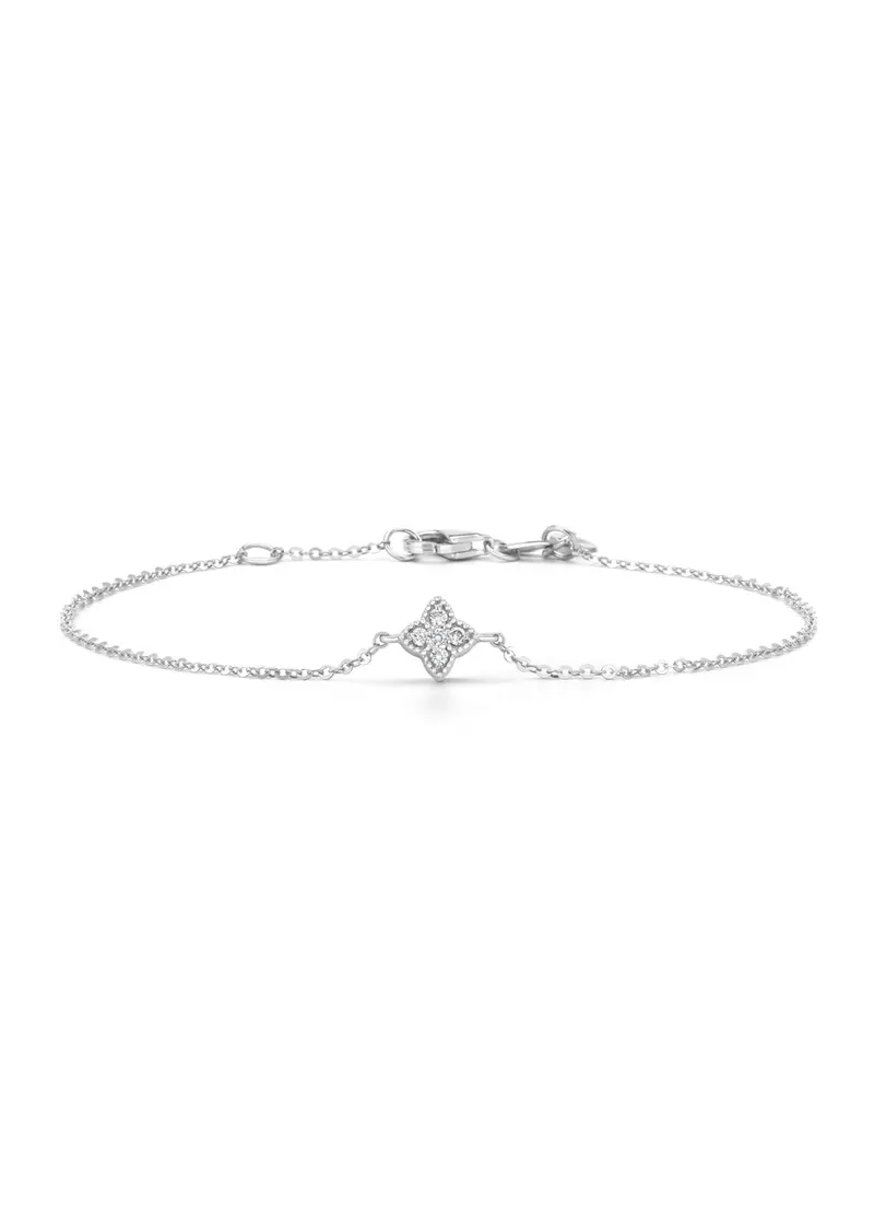 Witgouden armband, 0.05 ct diamant, Empress