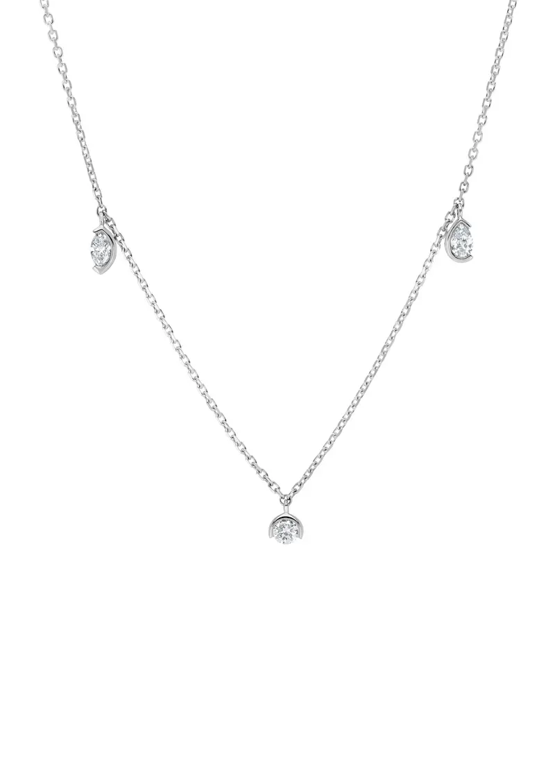 Witgouden collier, 0.25 ct diamant, Starlight