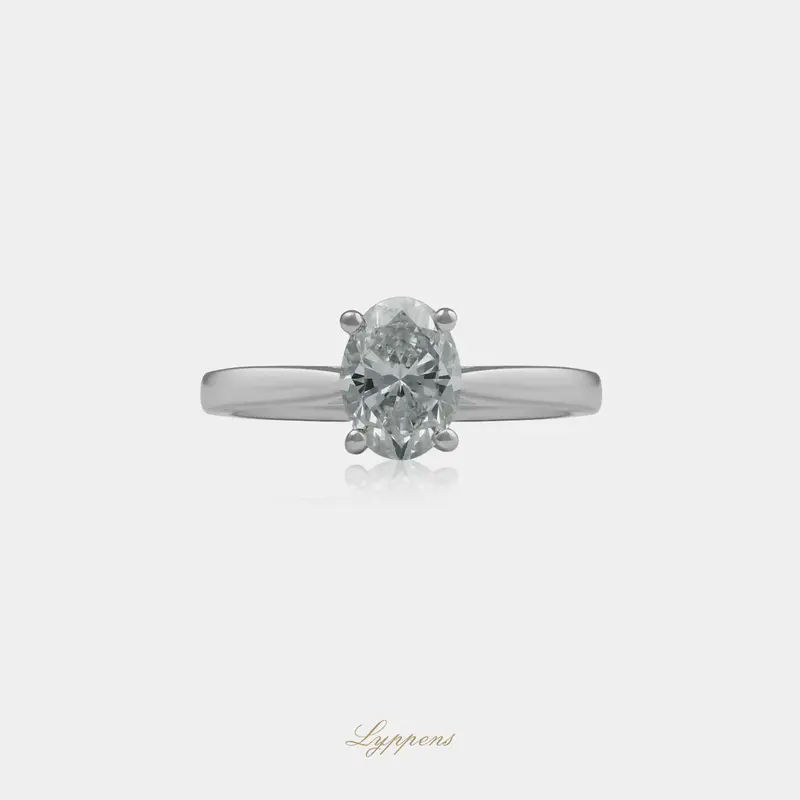 Witgouden solitaire ring met diamant