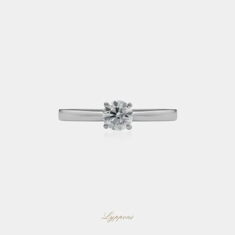 Witgouden solitaire ring met diamant