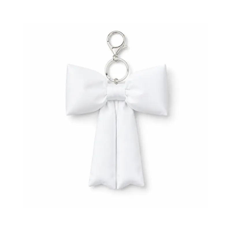 Witte puffy bow strik tashanger