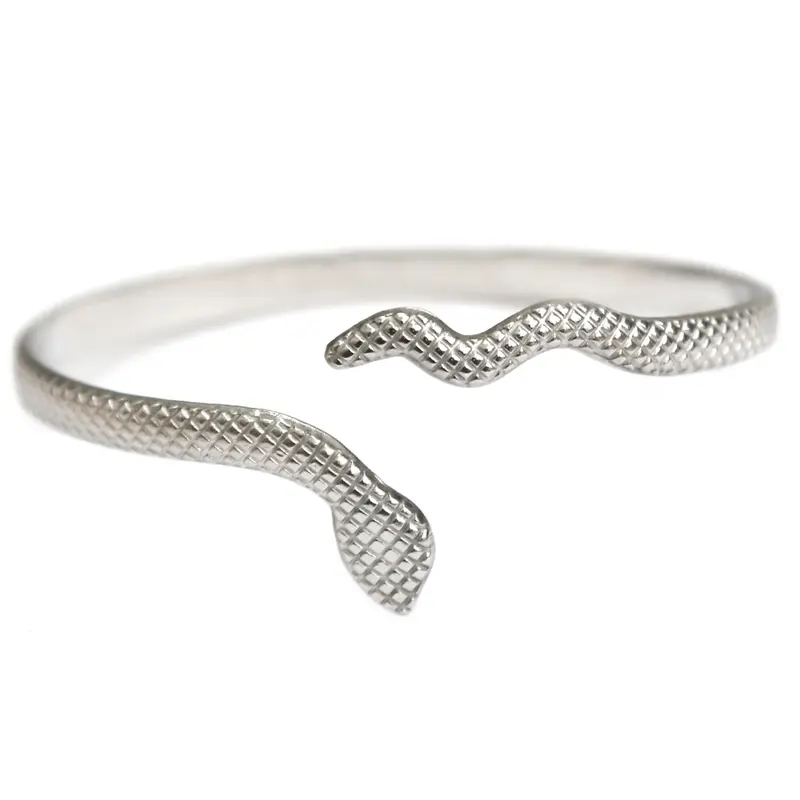 Zilveren bangle snake relief
