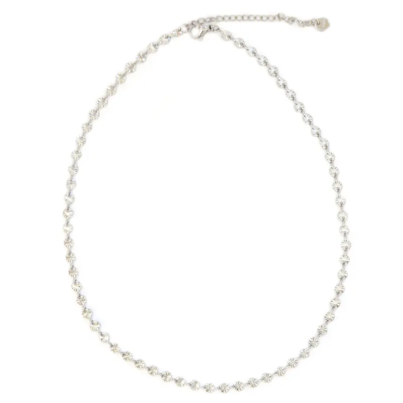 Zilveren ketting bloemetjes