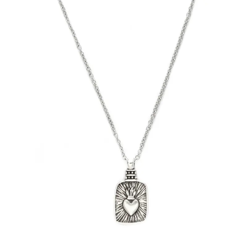 Zilveren ketting heart on fire