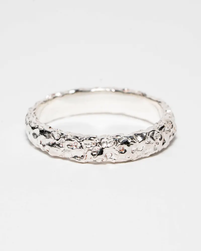 Zilveren maanring