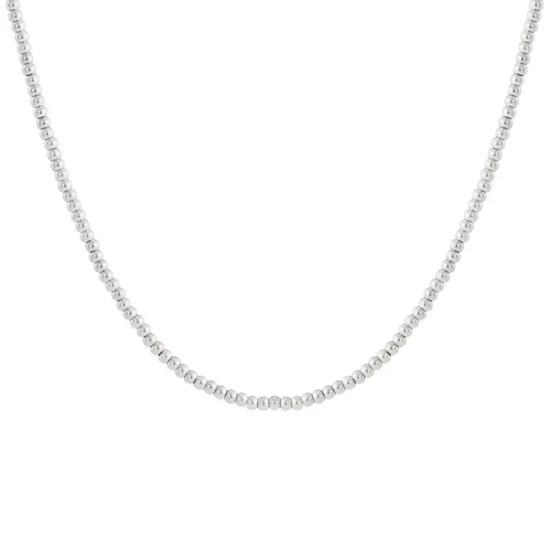 Zilveren massieve kralenketting