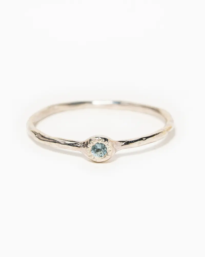 Zilveren ring Millie met aquamarijn