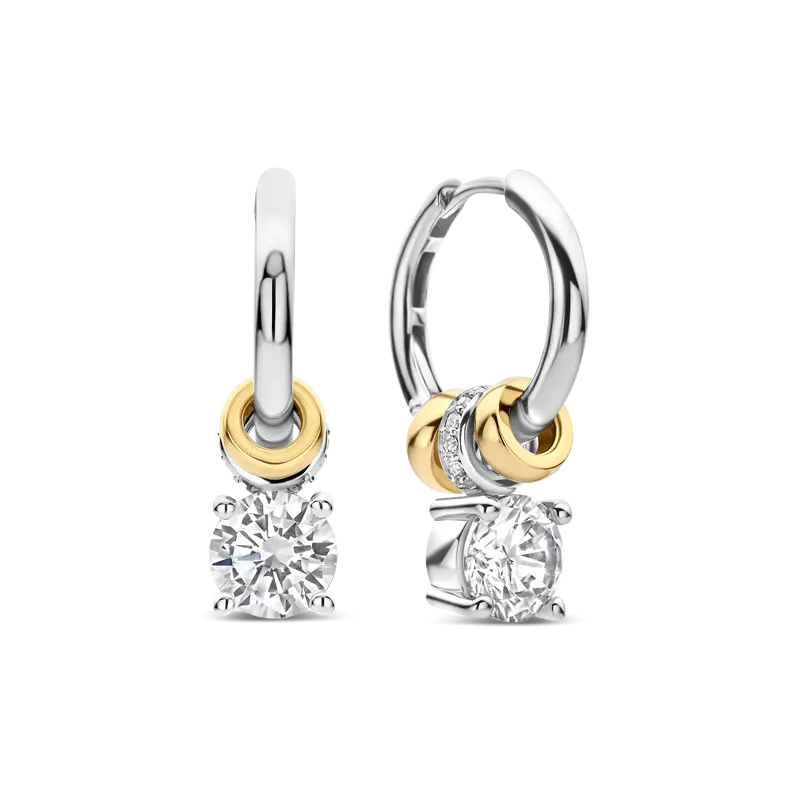 Zirkonia Charm Hoops