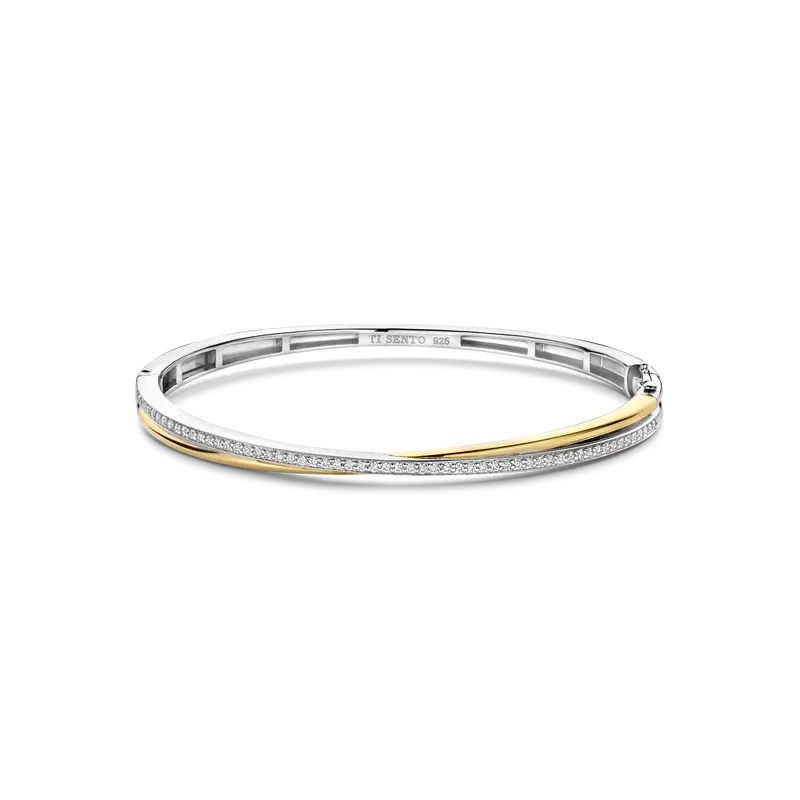 Zirkonia Crossover Bangle Bicolor