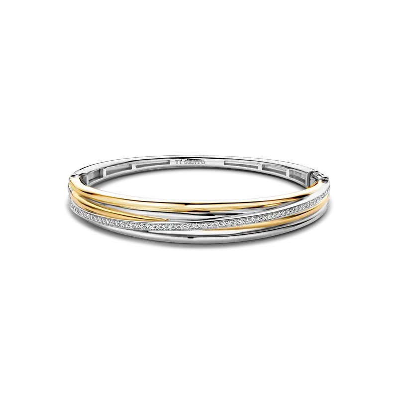 Zirkonia Crossover Bangle Bicolor