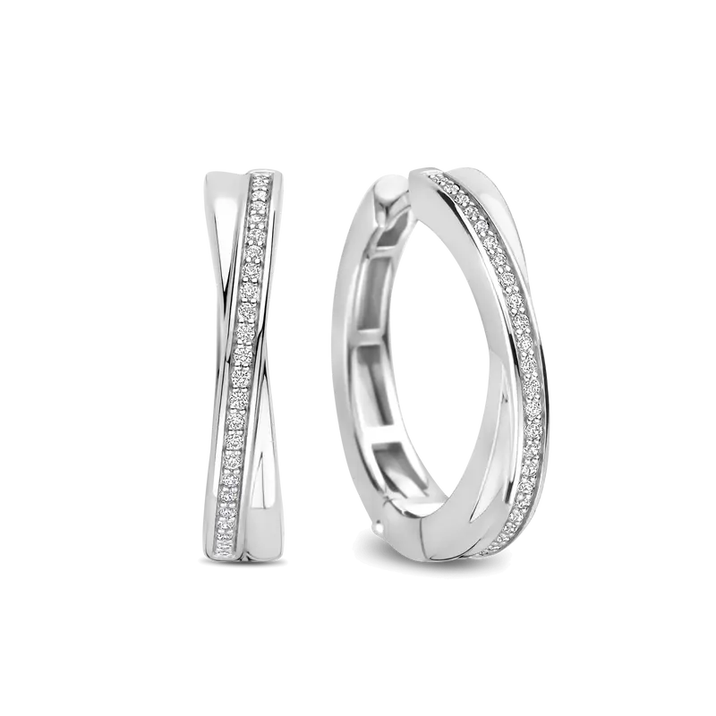 Zirkonia Crossover Hoops Zilver