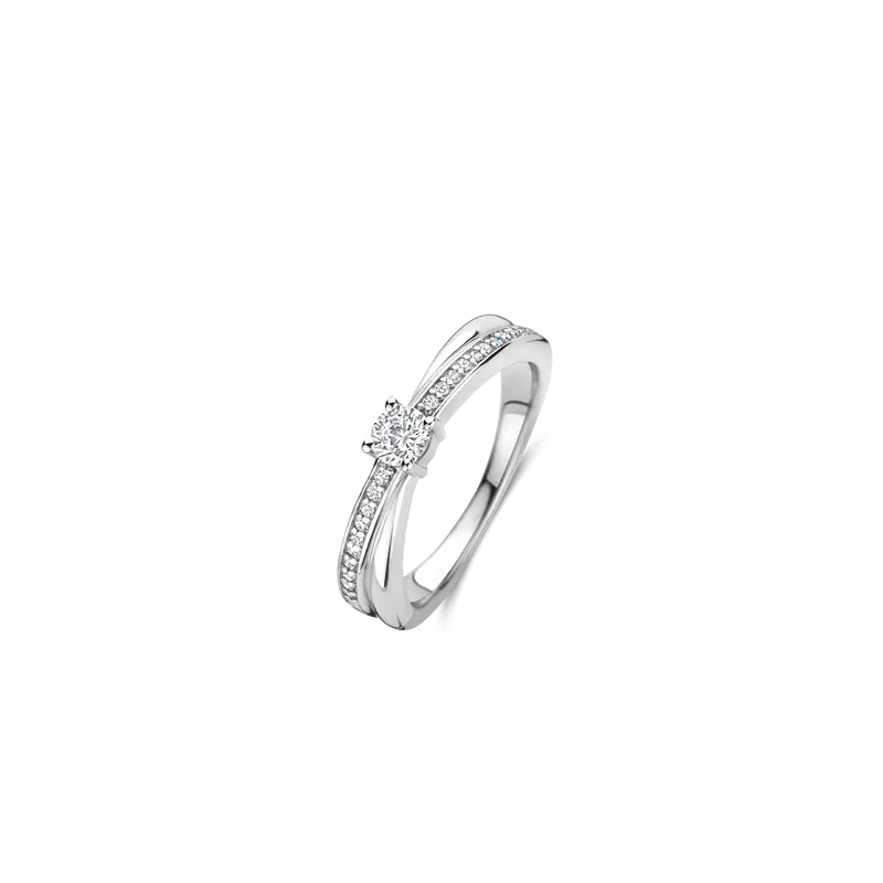 Zirkonia Crossover Ring met steen