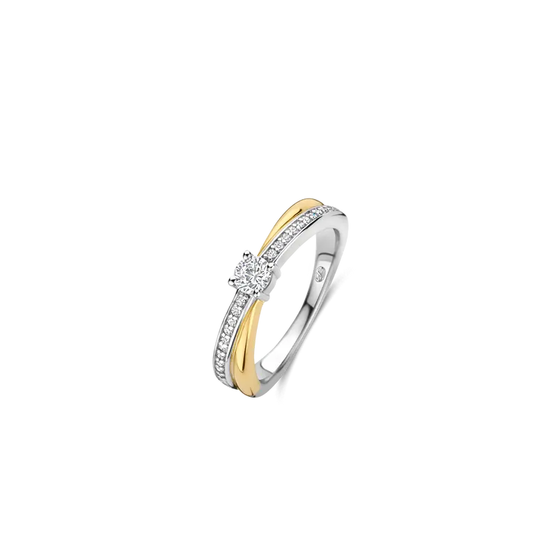 Zirkonia Crossover Ring met steen