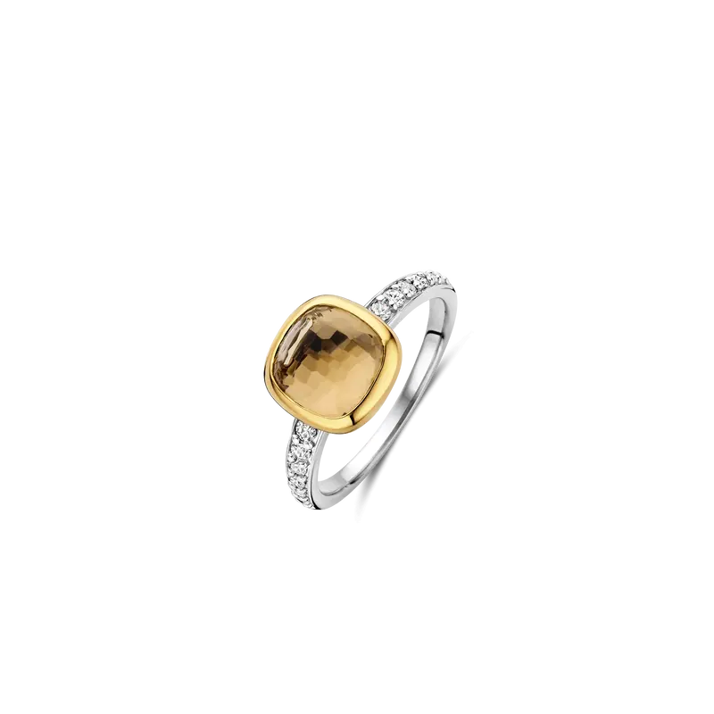 Zirkonia Cushion Ring Geel