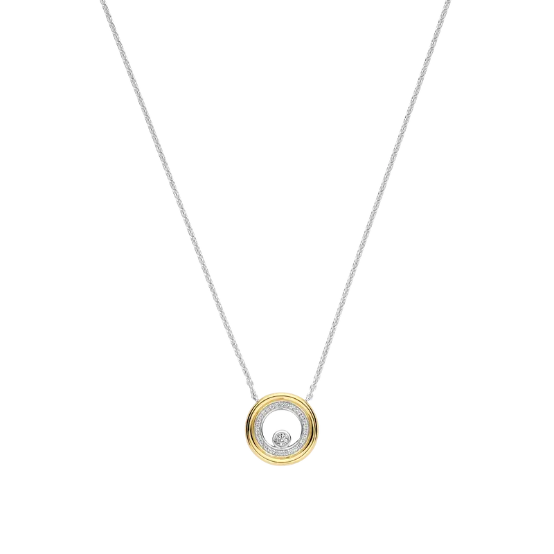 Zirkonia Dubbele Cirkel Ketting