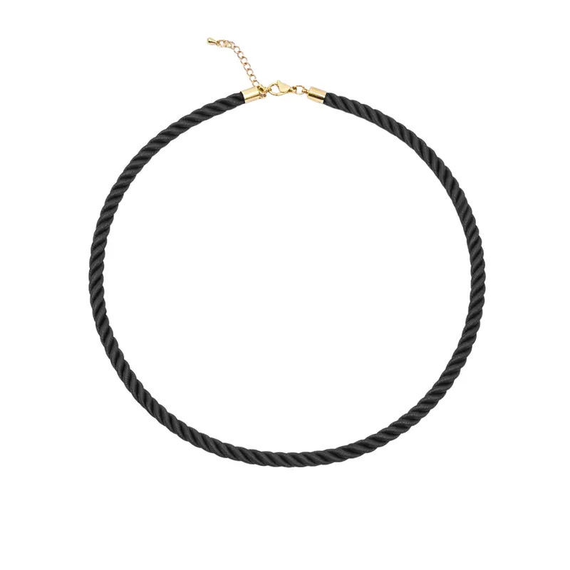 Zwarte gedraaide rope ketting
